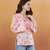 handmade block printed rayon fabric designer pink tops & tunics