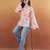 handmade block printed rayon fabric designer pink tops & tunics