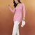 handmade block printed rayon fabric designer pink tops & tunics