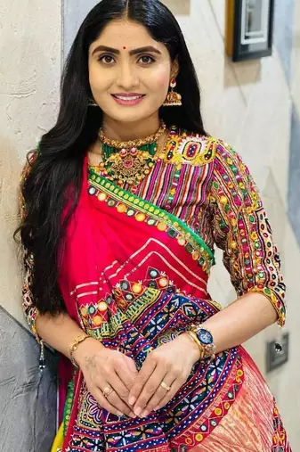 Navratri Printed Lehenga Choli in Heavy Muslin Cotton with Real Mirror Work