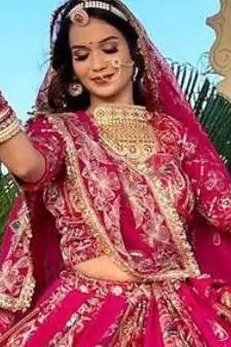 Navratri Printed Lehenga Choli in Heavy Muslin Cotton with Real Mirror Work