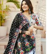 Navratri Printed Lehenga Choli in Heavy Muslin Cotton with Real Mirror Work