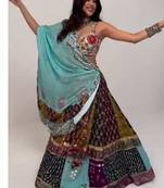 Navratri Printed Lehenga Choli in Heavy Muslin Cotton with Real Mirror Work