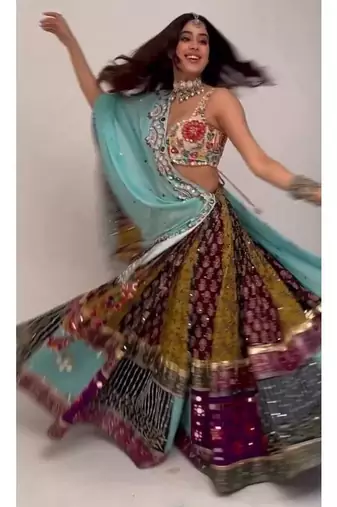 Navratri Printed Lehenga Choli in Heavy Muslin Cotton with Real Mirror Work