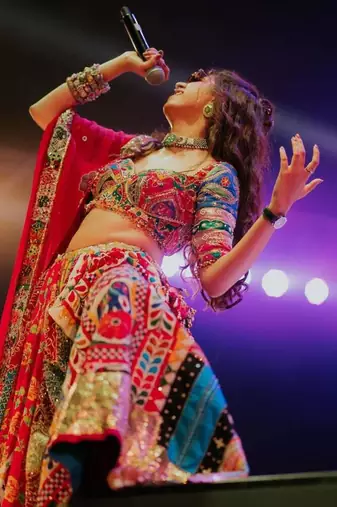 Navratri Printed Lehenga Choli in Heavy Muslin Cotton with Real Mirror Work