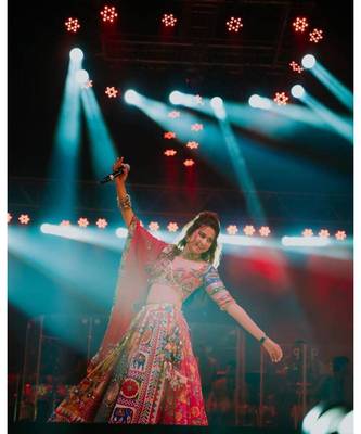 Navratri Printed Lehenga Choli in Heavy Muslin Cotton with Real Mirror Work 4