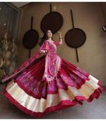 Navratri Printed Lehenga Choli in Heavy Muslin Cotton with Real Mirror Work