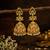 Traditional gold plated kundan jhumka earrings for women | ethnic bridal wedding party wear earrings