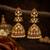 Gold plated kundan jhumka earrings for women | ethnic bridal wedding party wear earrings for women & girls