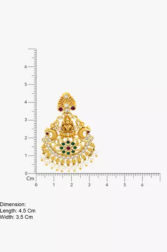 Gold plated lakshmi temple chandbali earrings for women | bridal wedding festive jewelry