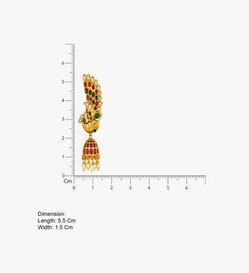 gold plated peacock jhumka earrings for women | bridal wedding festive wear 3
