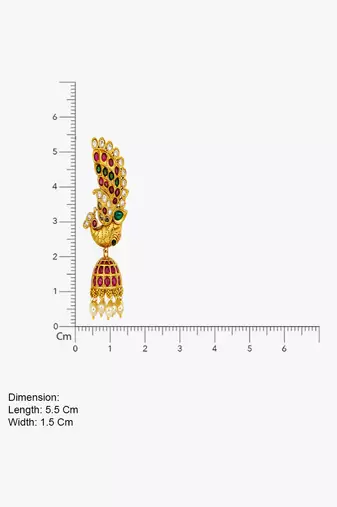 gold plated peacock jhumka earrings for women | bridal wedding festive wear