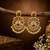gold toned cz peacock chandbali earrings for women & girls | wedding, festive & party wear earrings