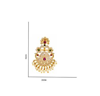 gold toned cz peacock chandbali earrings for women & girls | wedding, festive & party wear earrings 4