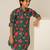 Teal green printed cotton kurta set