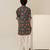Teal green printed cotton kurta set