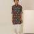 Teal green printed cotton kurta set