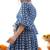 Printed cotton full flaired gown