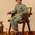 Sage green embroidered cosmos kurta set