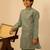 Sage green embroidered cosmos kurta set