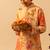 Yellow peach printed muslin kurta set