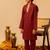 Maroon block printed cotton kurta set