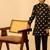 Jet black dot printed cotton kurta set