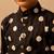 Jet black dot printed cotton kurta set