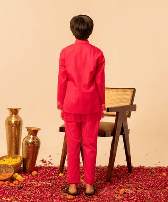 Hot pink organza kurta set 3