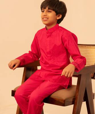 Hot pink organza kurta set 5