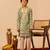 Mint green printed cotton kurta set