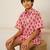 Pastel pink printed cotton co ord set