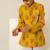 Mustard yellow floral printed cotton co ord set
