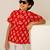 Crimson red printed cotton co ord set