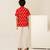 Crimson red printed cotton co ord set