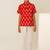 Crimson red printed cotton co ord set