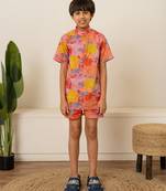 Rose pink floral printed cotton co ord set