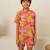 Rose pink floral printed cotton co ord set