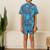Blue floral printed cotton co ord set