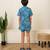 Blue floral printed cotton co ord set