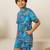 Blue floral printed cotton co ord set