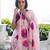 Printed satin silk saree with unstitched blouse