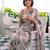 Printed satin silk saree with unstitched blouse