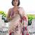 Printed satin silk saree with unstitched blouse