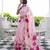 Printed satin silk saree with unstitched blouse