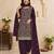 Purple fox georgette suit with embroidery coding work