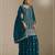 Blue chinon suit with embroidery sequin work