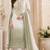 Green white chiffon suit with embroidery sequin work