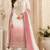 Pink white chiffon suit with embroidery sequin work
