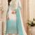 Blue white chiffon suit with embroidery sequin work